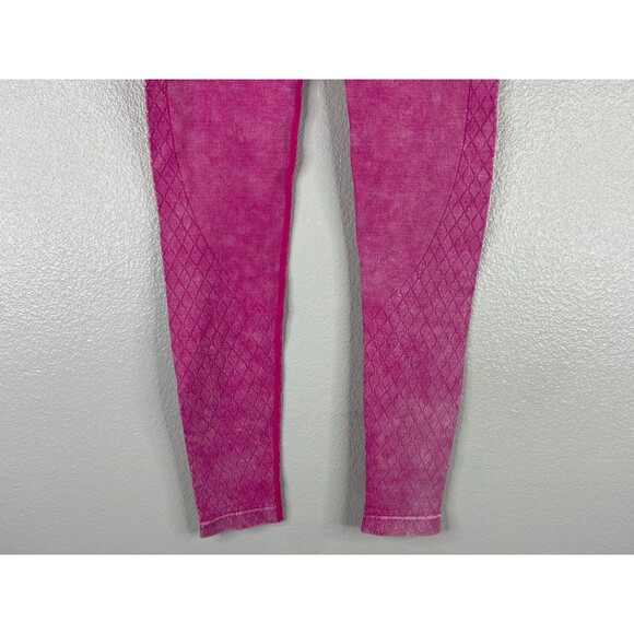 Mono B Women Small Pink Julia Athletic Legging Textured Casual Workout - Picture 3 of 8